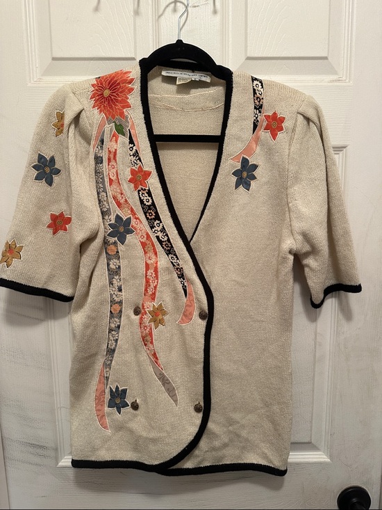 Umi Collections Sweaters - UMI Collections by Anne Grimm Knit Cardigan in Cream 80’s vintage